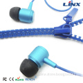 Super Bass Zipper Metal Earphone with Microphone